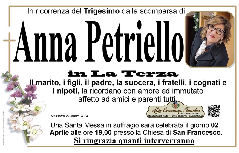 Trigesimo di Anna Petriello