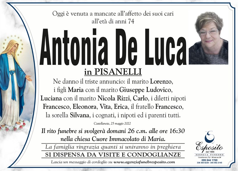 Trigesimo di Antonia De Luca