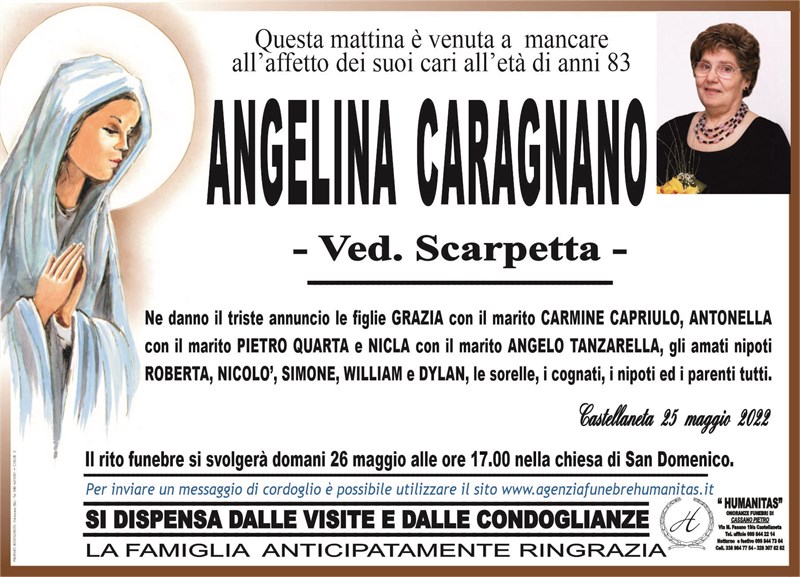 Anniversario di Angelina Caragnano