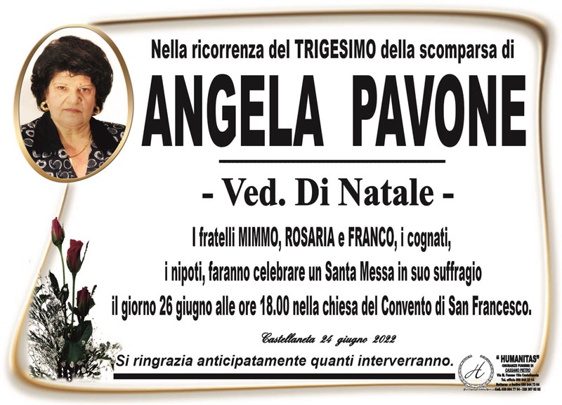 Trigesimo di Angela Pavone