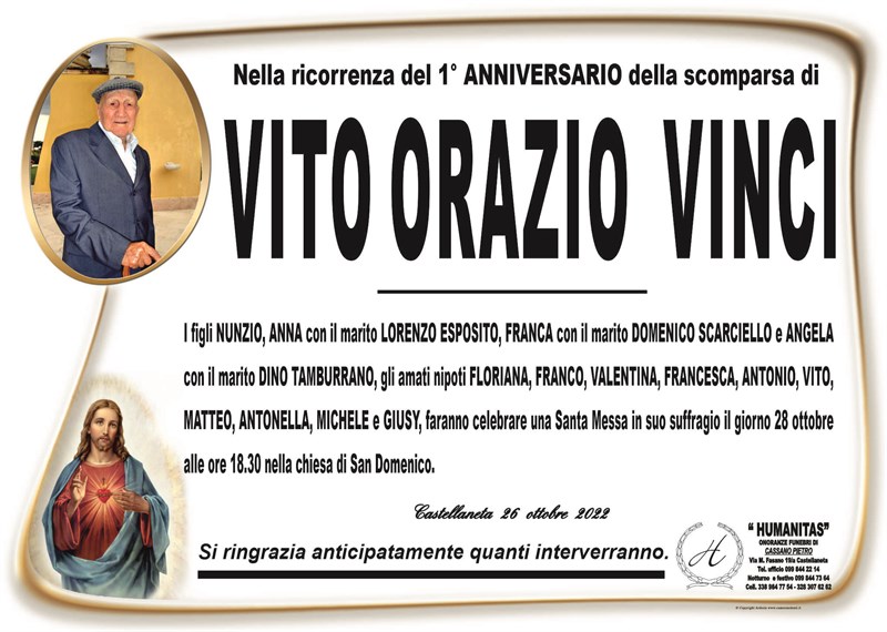 Anniversario di Vito Orazio Vinci