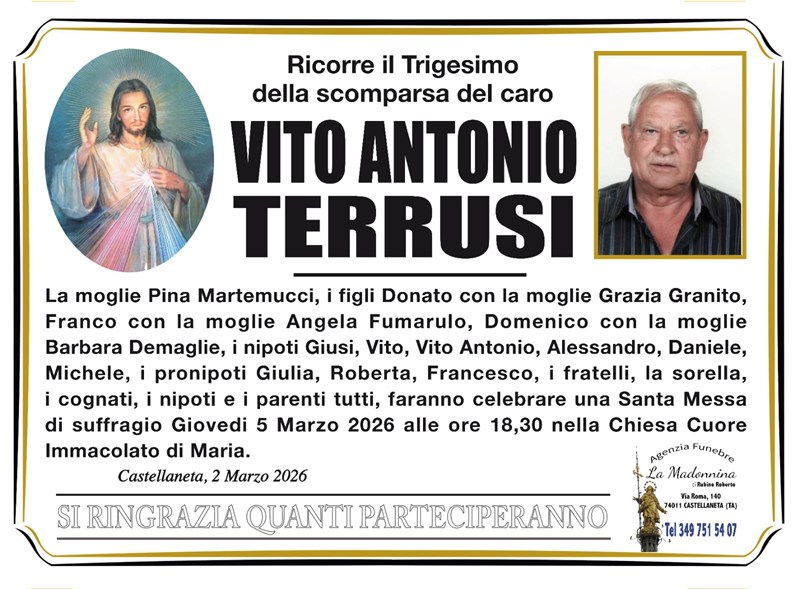 Trigesimo di Vito Antonio Terrusi