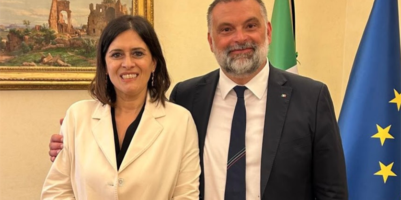 la senatrice Maria Nocco e il presidente della commissione Agricoltura del Senato, Luca De Carlo la senatrice Maria Nocco e il presidente della commissione Agricoltura del Senato, Luca De Carlo