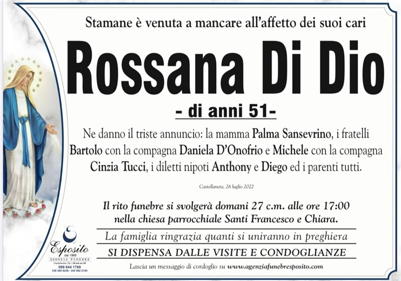 Trigesimo di Rossana Di Dio