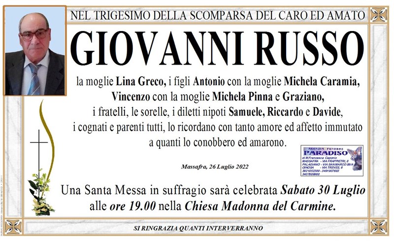 Trigesimo di Giovanni Russo