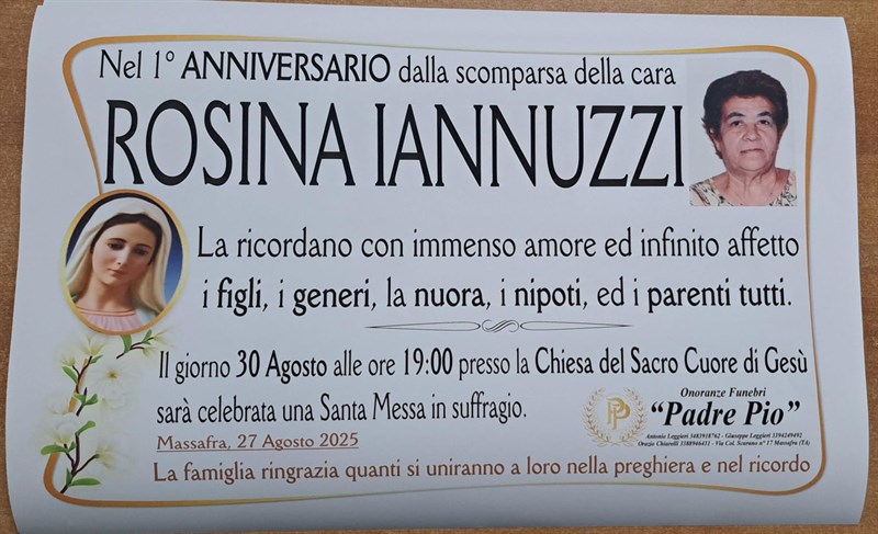 Anniversario di Rosina Iannuzzi