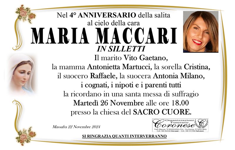 Anniversario di Maria Maccari
