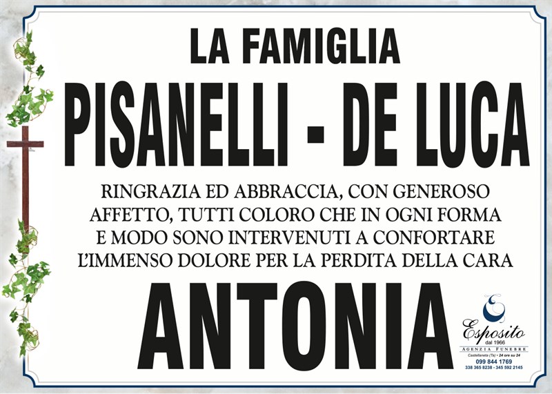 Ringraziamento di Antonia De Luca