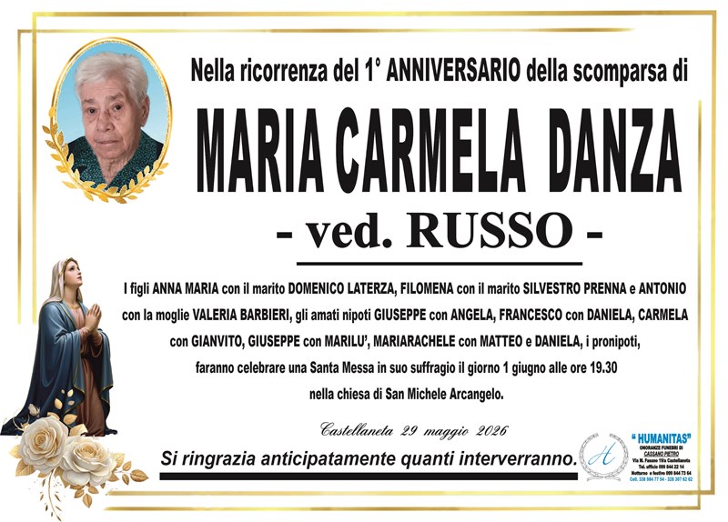Anniversario di Maria Carmela Danza