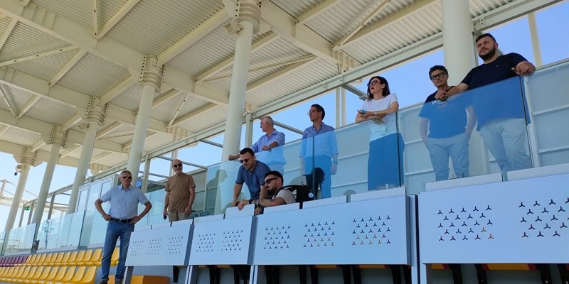 Il sopralluogo allo stadio Italia di Massafra Il sopralluogo allo stadio Italia di Massafra