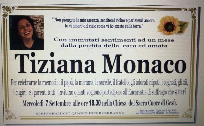 Trigesimo di Tiziana Monaco