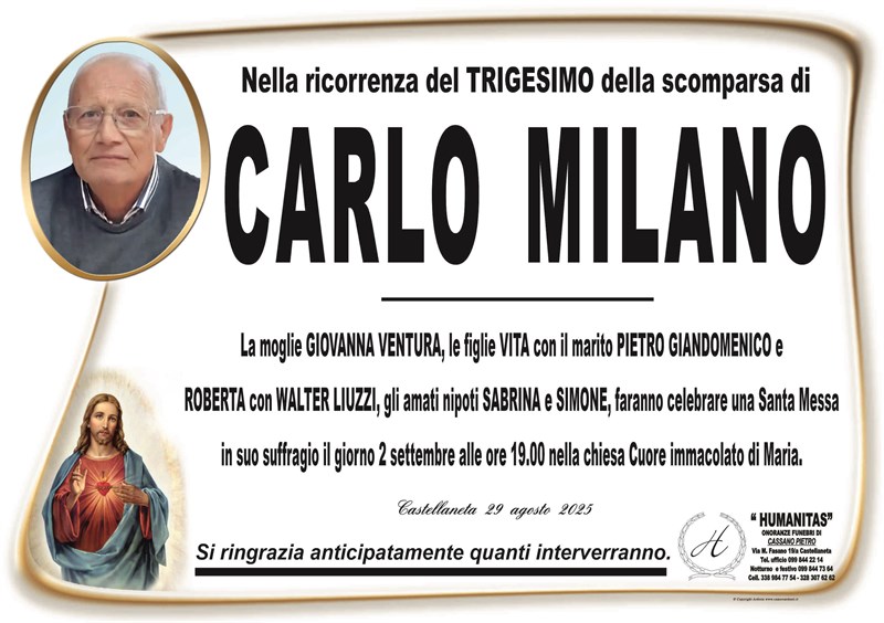 Trigesimo di Carlo Milano