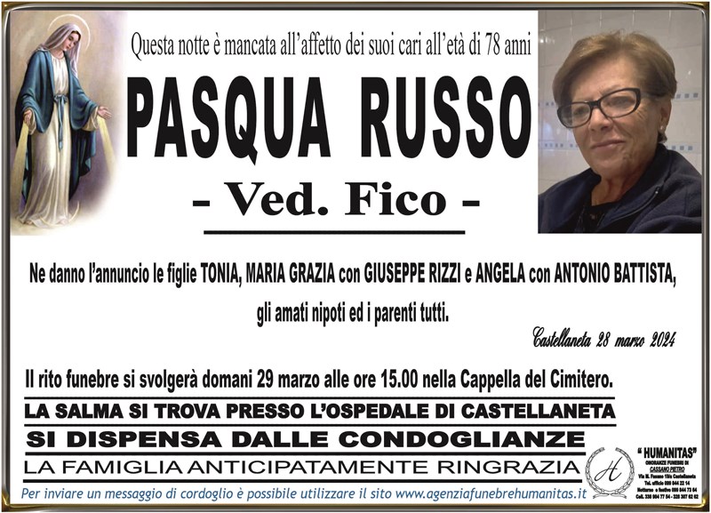 Trigesimo di Pasqua Russo