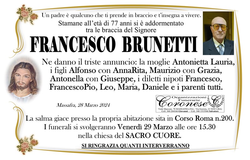 Trigesimo di Francesco Brunetti