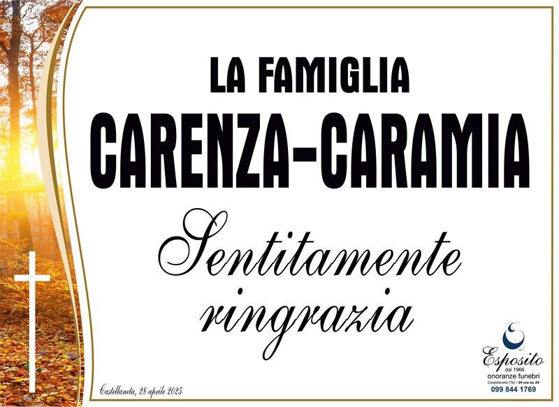 Ringraziamento di Angelo Carenza