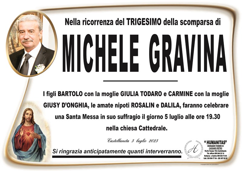 Trigesimo di Michele Gravina