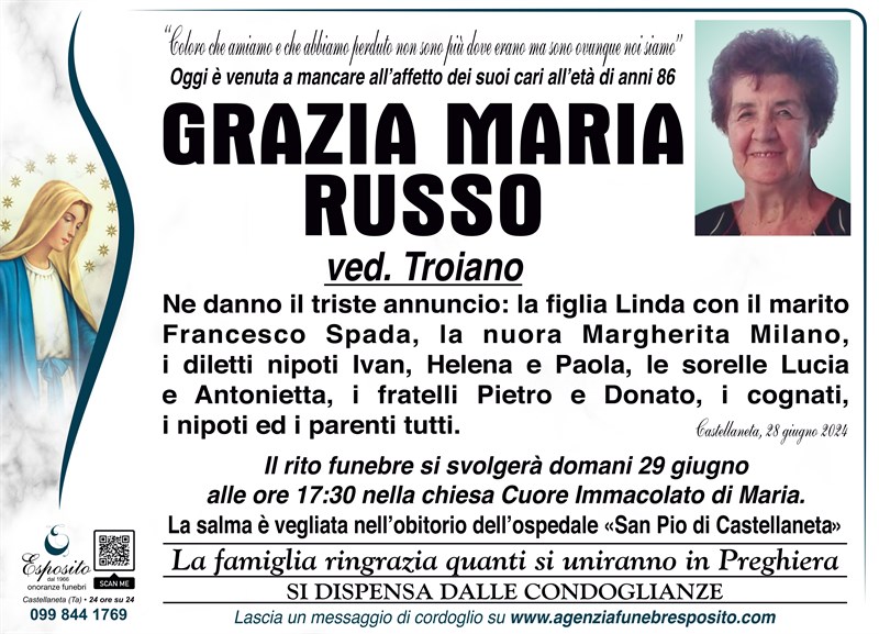 Anniversario di Grazia Maria Russo