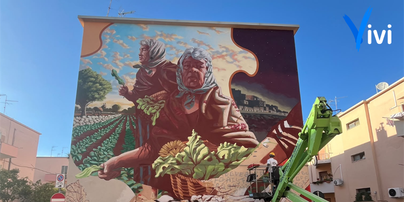 Quartiere Poggio, s’inaugura il primo murales di Dove finisce il rosa