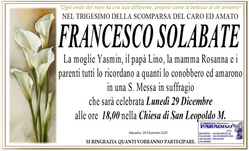 Trigesimo di Francesco Solabate