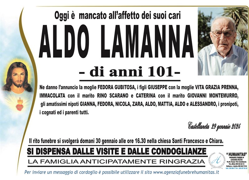 Trigesimo di Aldo Lamanna