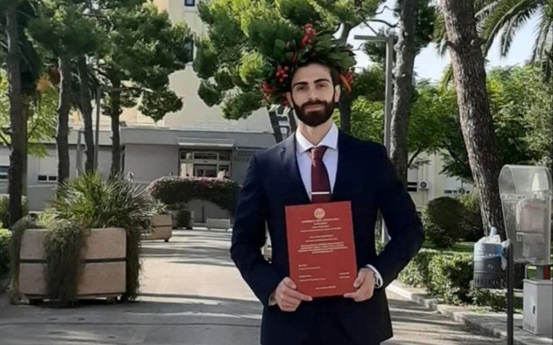 Emilio Gigante per la sua laurea in medicina e chirurgia 