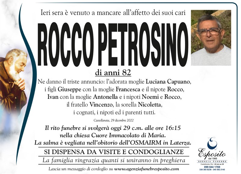 Trigesimo di Rocco Petrosino