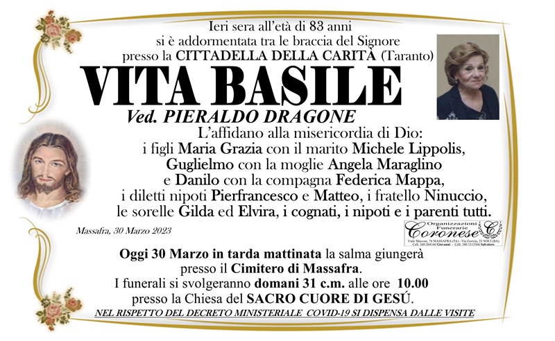 Trigesimo di VITA BASILE