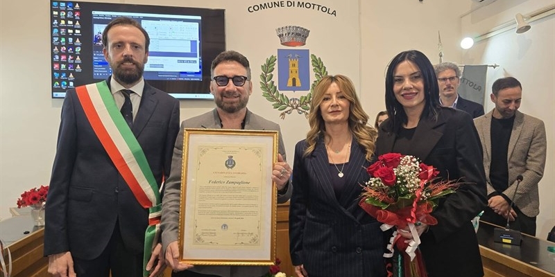 Federico Zampaglione è cittadino onorario di Mottola