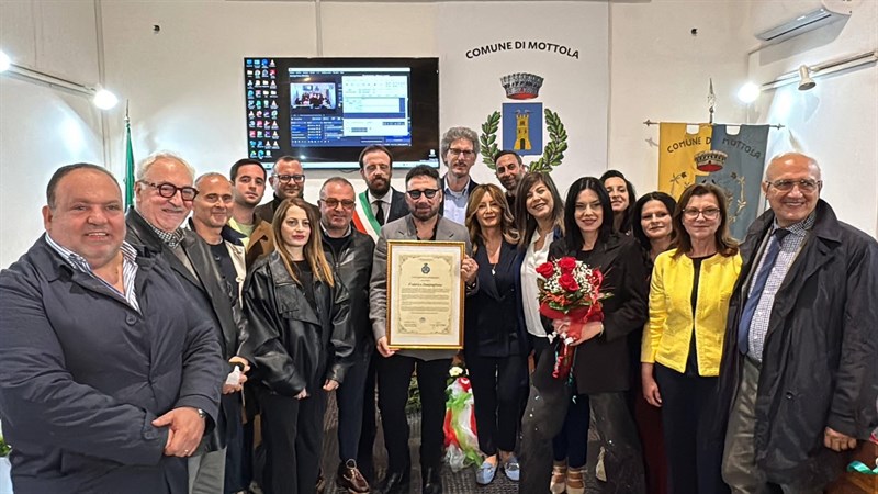 Federico Zampaglione è cittadino onorario di Mottola