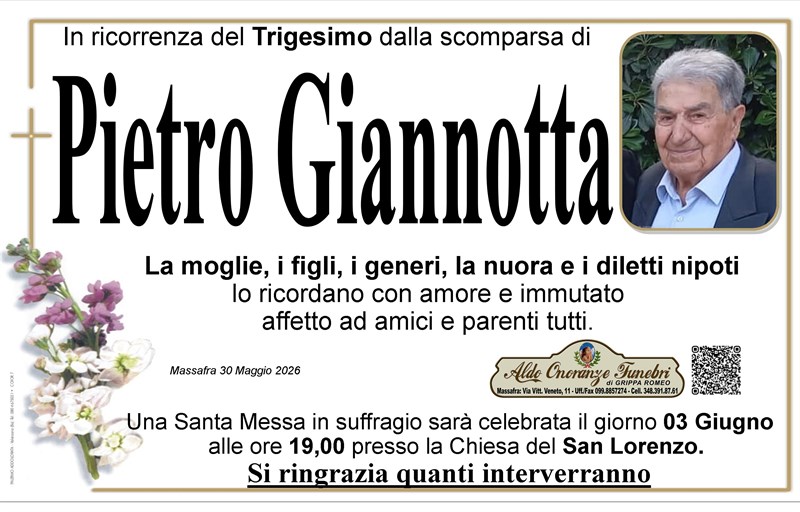 Trigesimo di Pietro Giannotta