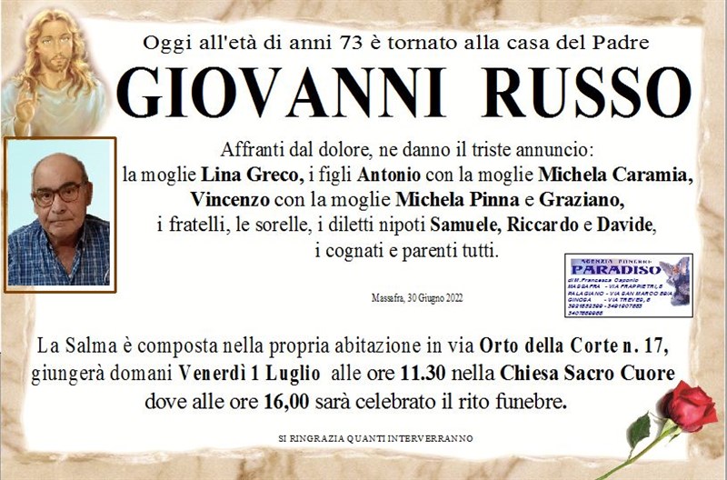 Trigesimo di Giovanni Russo