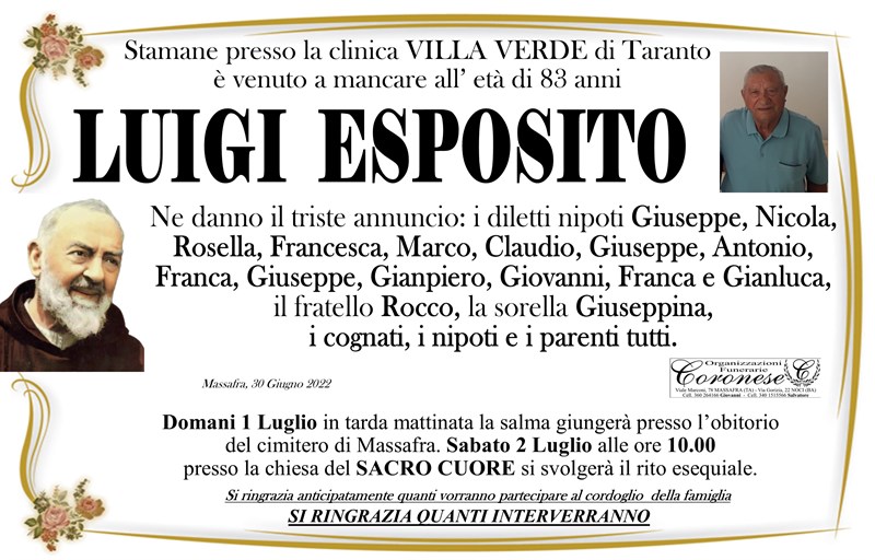 Anniversario di Luigi Esposito