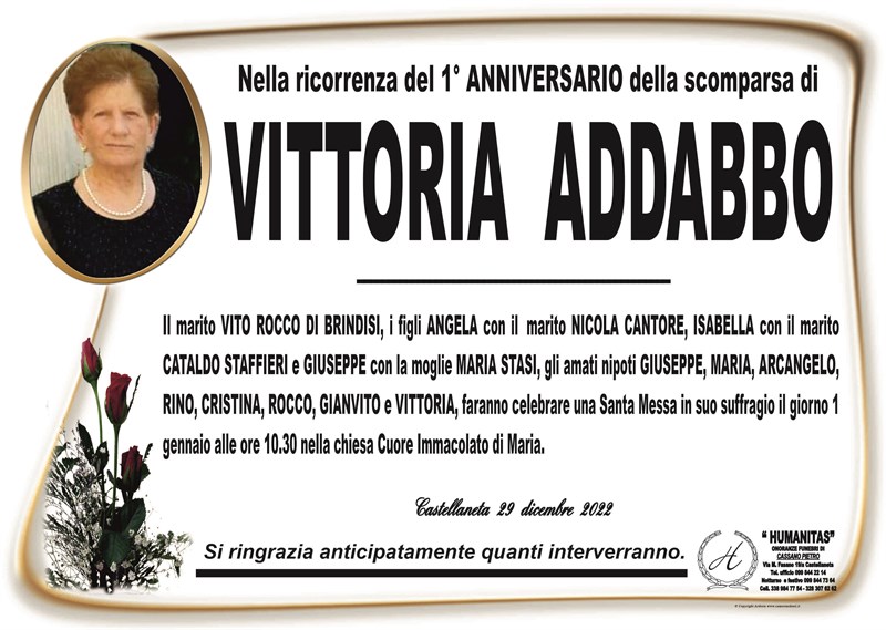 Anniversario di Vittoria Addabbo