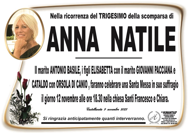Trigesimo di Anna Natile