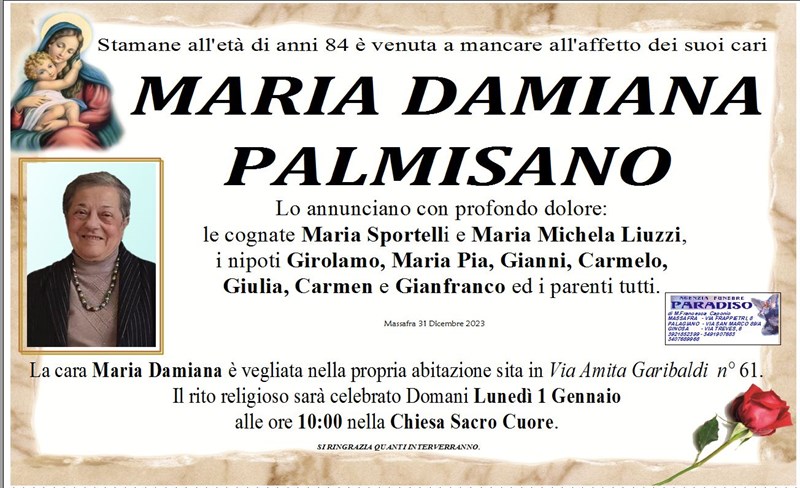 Trigesimo di Maria  Damiana  Palmisano