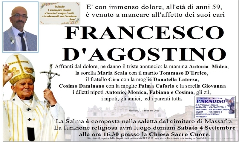 Anniversario di Francesco D’Agostino