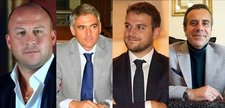 Da sinistra: Renato Perrini, Giandomenico Pilolli, Domenico Miccolis, Salvatore Ricci