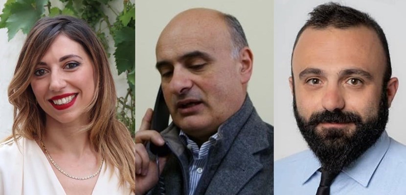 I tre candidati: Carlucci, Costantino e Pupino