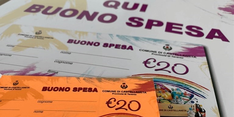 I buoni spesa distribuiti dal comune