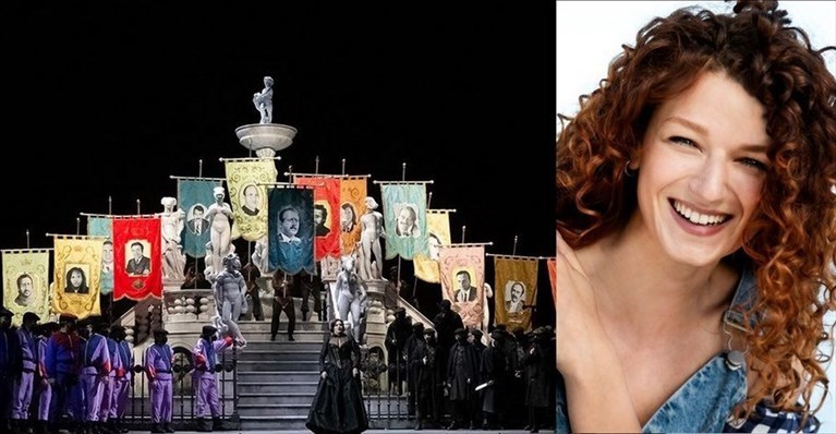 Angelica Dipace e una scena dello spettacolo Angelica Dipace e una scena dello spettacolo