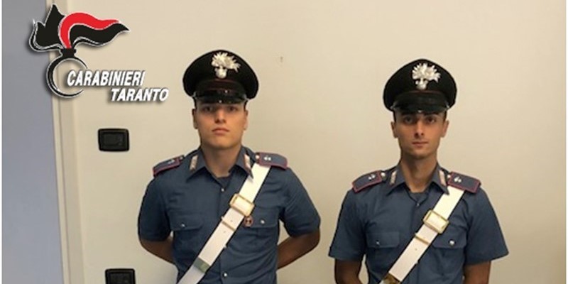 I Carabinieri intervenuti a Castellaneta Marina