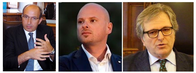 Da sinistra: Fisicaro, Gentile e Tamburrano Da sinistra: Fisicaro, Gentile e Tamburrano