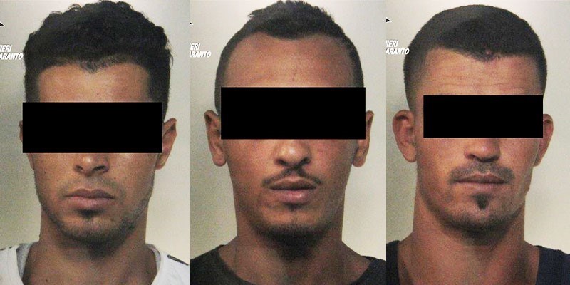 I tre uomini arrestati dai Carabinieri