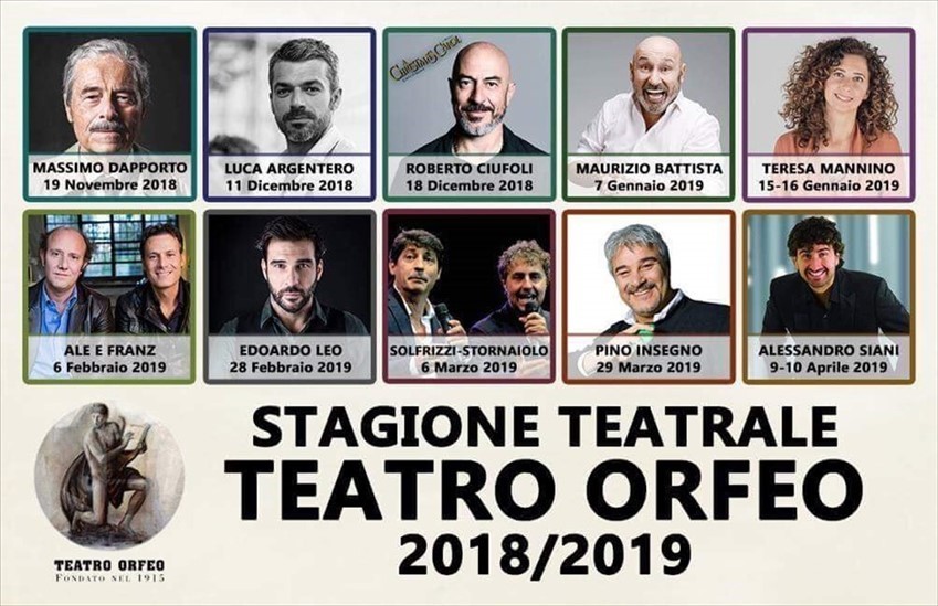 I nomi della stagione teatrale dell'Orfeo