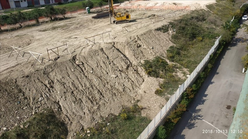 I lavori per la realizzazione della tensostruttura a Castellaneta