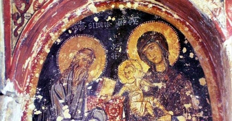 “Presentazione di Gesù al Tempio”, affresco nella Chiesa della Madonna della Candelora a Massafra