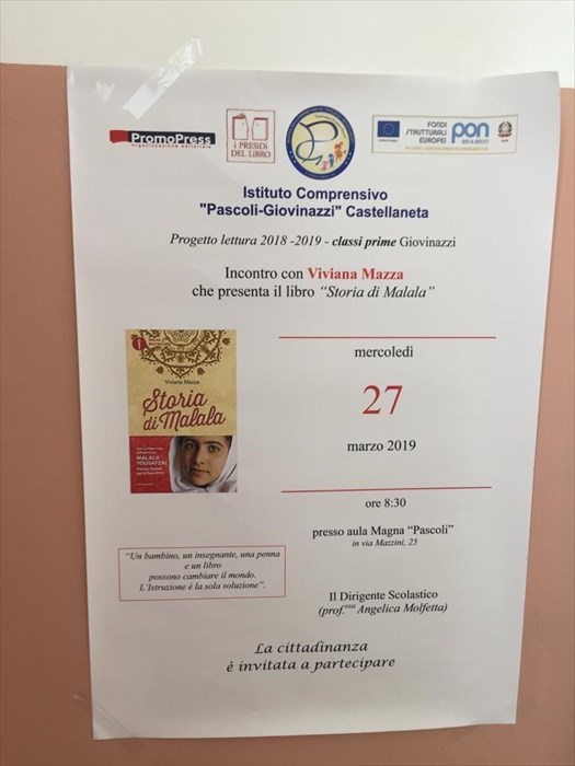 Storia di Malala: incontro dibattito nella Pascoli-Giovinazzi di Castellaneta