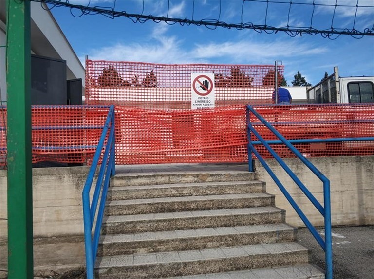 Il cantiere allo stadio "Tonino Chiappara" Il cantiere allo stadio "Tonino Chiappara"