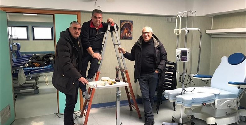 Il presidente di Echeo Pasquale Rizzi e Franco Risola durante l Il presidente di Echeo Pasquale Rizzi e Franco Risola durante l