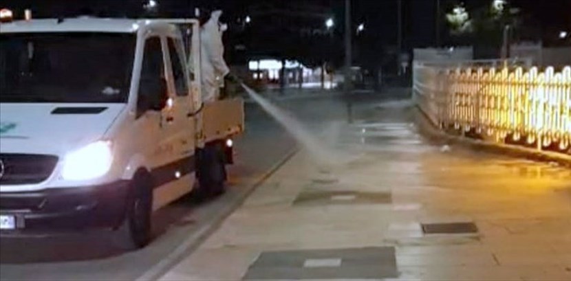Sanificazione delle strade a Massafra